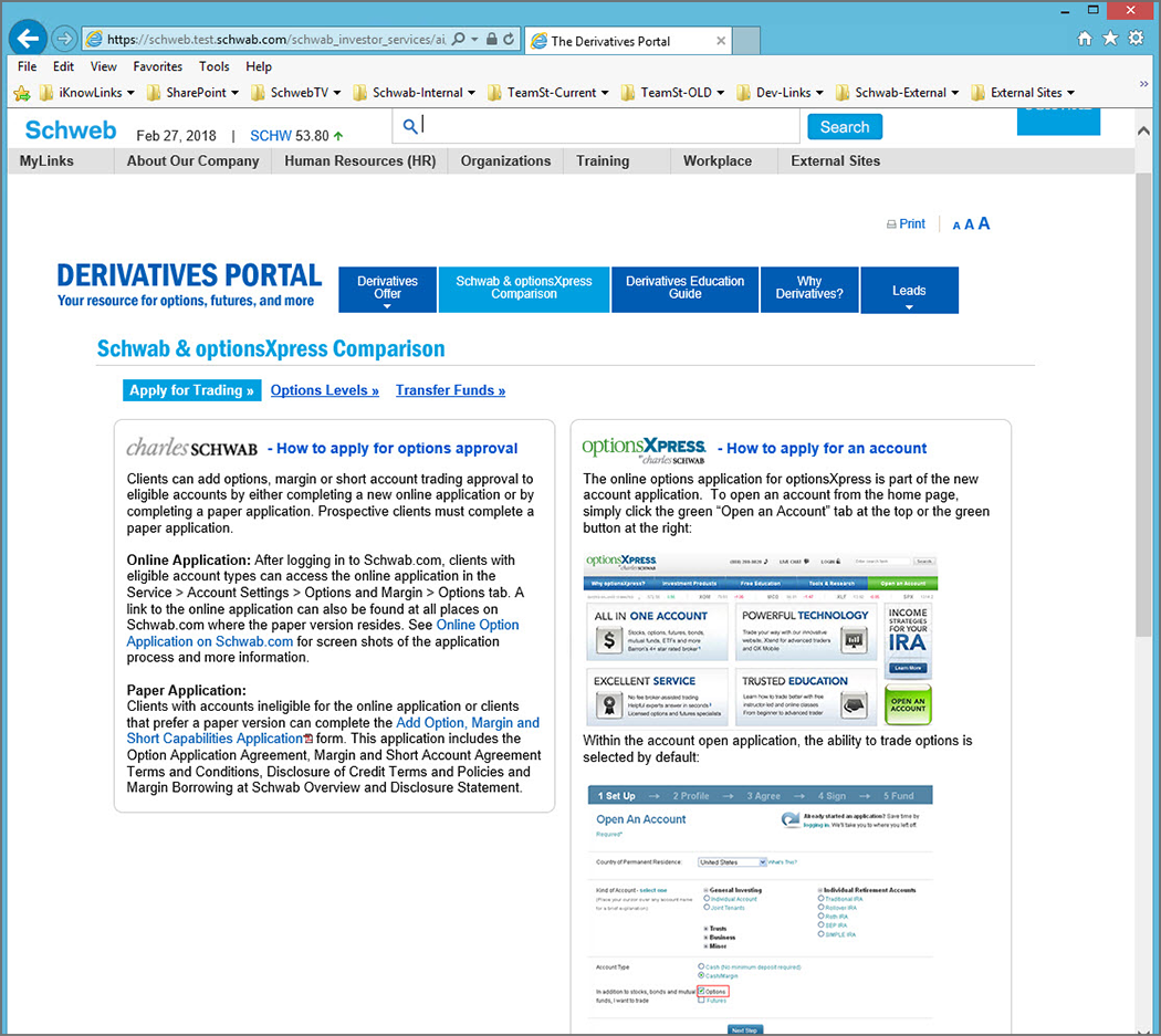 Schwab Derivatives Portal