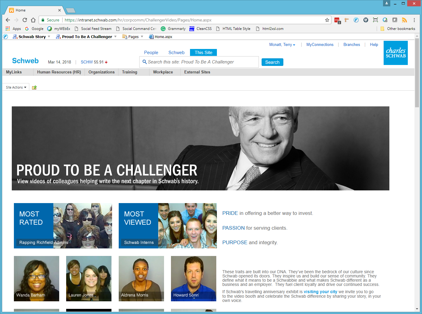 Schwab Challenger Video Wall